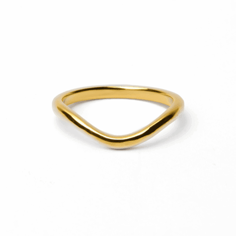 2mm Curved Wedding Ring Gold