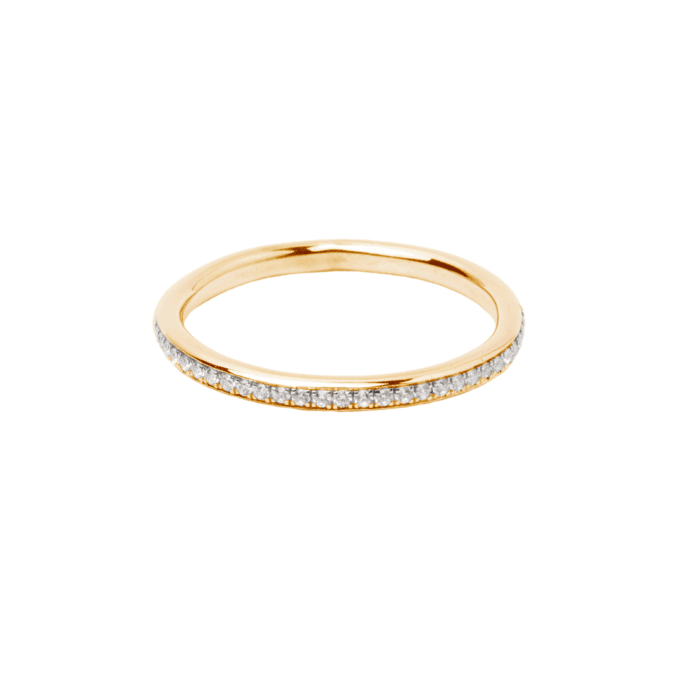 2mm Pave Ring Natural Lab Diamonds Gold