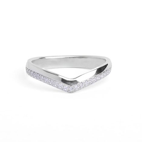 Copy of Copy of 3mm Wishbone Ring with Offset Lab Natural Diamonds