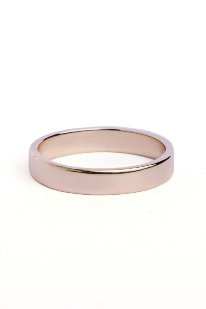 Copy of Copy of 4mm 9K Rose Gold Wedding Ring Shiny Finish