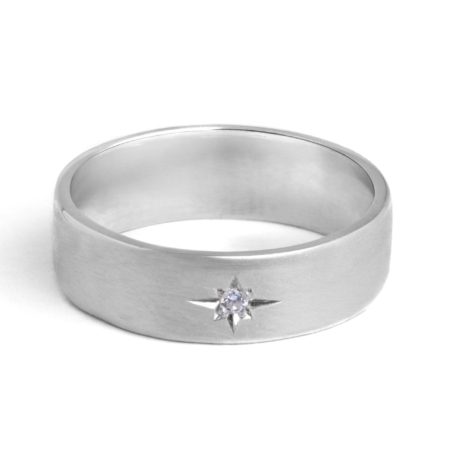 Copy of Copy of 6mm Wedding Ring Matte Finish with Star Set Lab Natural Diamond