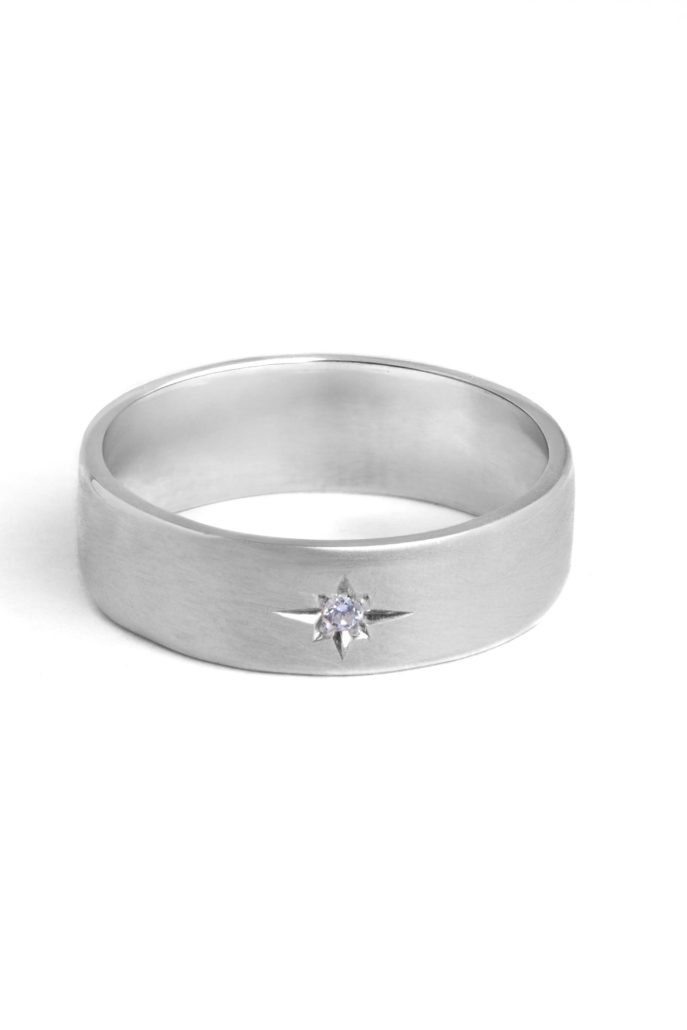 Copy of Copy of 6mm Wedding Ring Matte Finish with Star Set Lab Natural Diamond