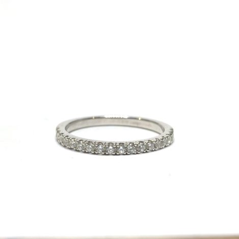 2mm Ring Castle Set Natural Lab Diamonds Silver White Gold Platinum
